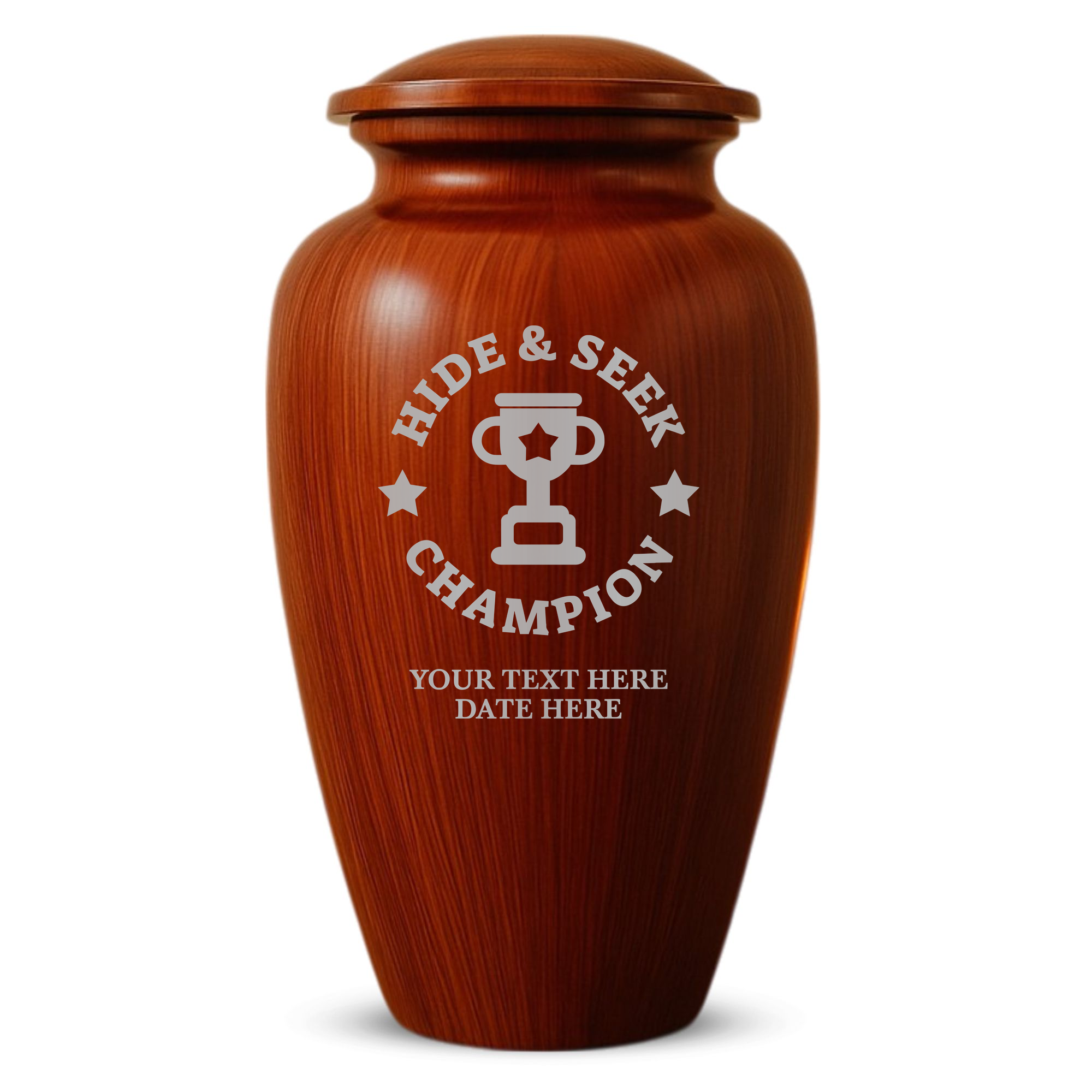 Human Cremation Urn - 200 Cubic Inch - Ingrained Wood Style Finish | Afterlife Humor