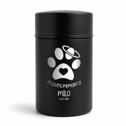 Custom Compact Mini Keepsake Cat Urn - Stainless Steel - Textured Finish - 8 Cubic Inch