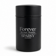 Custom Compact Mini Keepsake Dog Urn - Stainless Steel - Textured Finish - 8 Cubic Inch | Memorial Theme