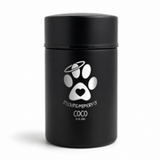 Custom Compact Mini Keepsake Dog Urn - Stainless Steel - Textured Finish - 8 Cubic Inch | Classic Paw
