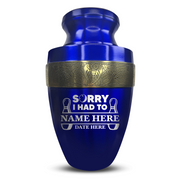 Custom Aluminum Human Urn - Funny Bowling Design - Elite Collection with Gold Inlay - 200 Cubic Inch