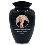 Polished Extra Large Human Cremation Urn 350 Cubic Inch - Engraved Aluminum | Custom Photo