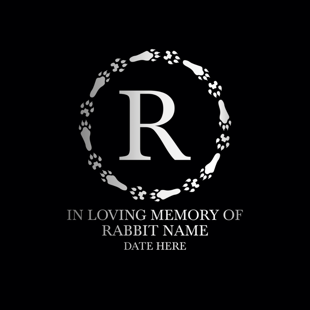 Customized Small Keepsake Rabbit Urn Personalized Engraved with Rabbit Name and Text - 4" Steel Cremation Mini Compact Urn for Rabbit Ashes, Washed Gold, 5–10 lb Capacity | Rabbit Paw Print Circular Frame