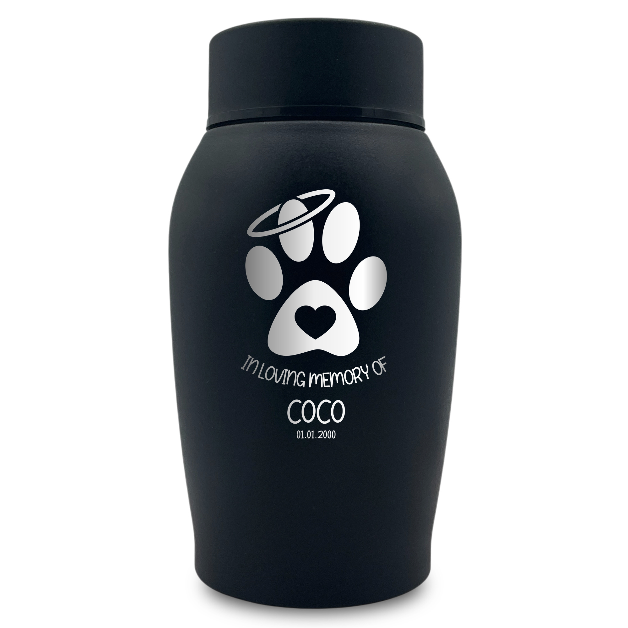 Small Cremation Urn for Pet Ashes Cremains Metal Pet Urn for Small Dog Breeds, 16 Cubic Inch | Classic Paw