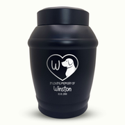 Custom Dog Urn - Standard Size - Stainless Steel - Black - 40 Cubic Inch | Forever Collection