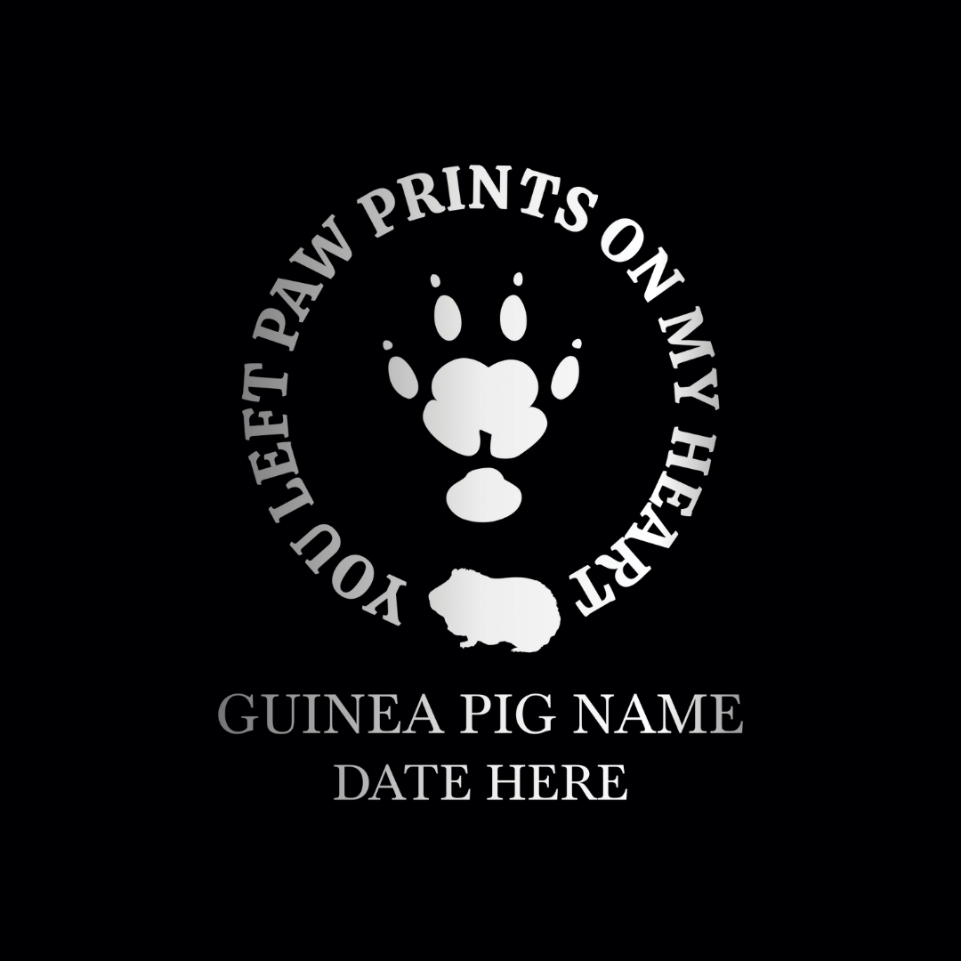 Personalized Small Urn Engraved with Pet Name, Date, and Design - 5.2" Black Powder Coated Steel Cremation Urn for Guinea Pig Memorial Ashes | 12-16 lb Capacity, Guinea Pig Paw Print