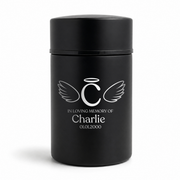 Custom Compact Mini Keepsake Cat Urn - Stainless Steel - Textured Finish - 8 Cubic Inch | Cat Memorial