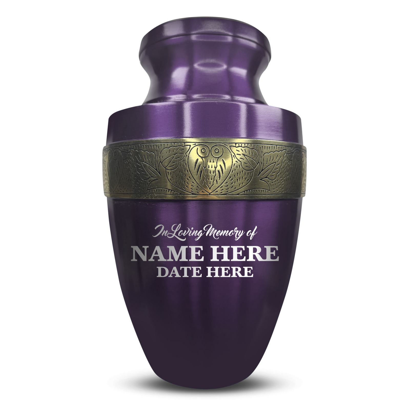 Personalized Adult Human Cremation Urn with Custom Engraved Name on Metal Aluminum Vessel for Ashes and Remains | Elite Series Human Urn with Gold Inlay | 200 Lbs | Your Text Here/No Design | Black