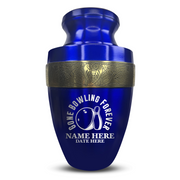 Custom Aluminum Human Urn - Funny Bowling Design - Elite Collection with Gold Inlay - 200 Cubic Inch