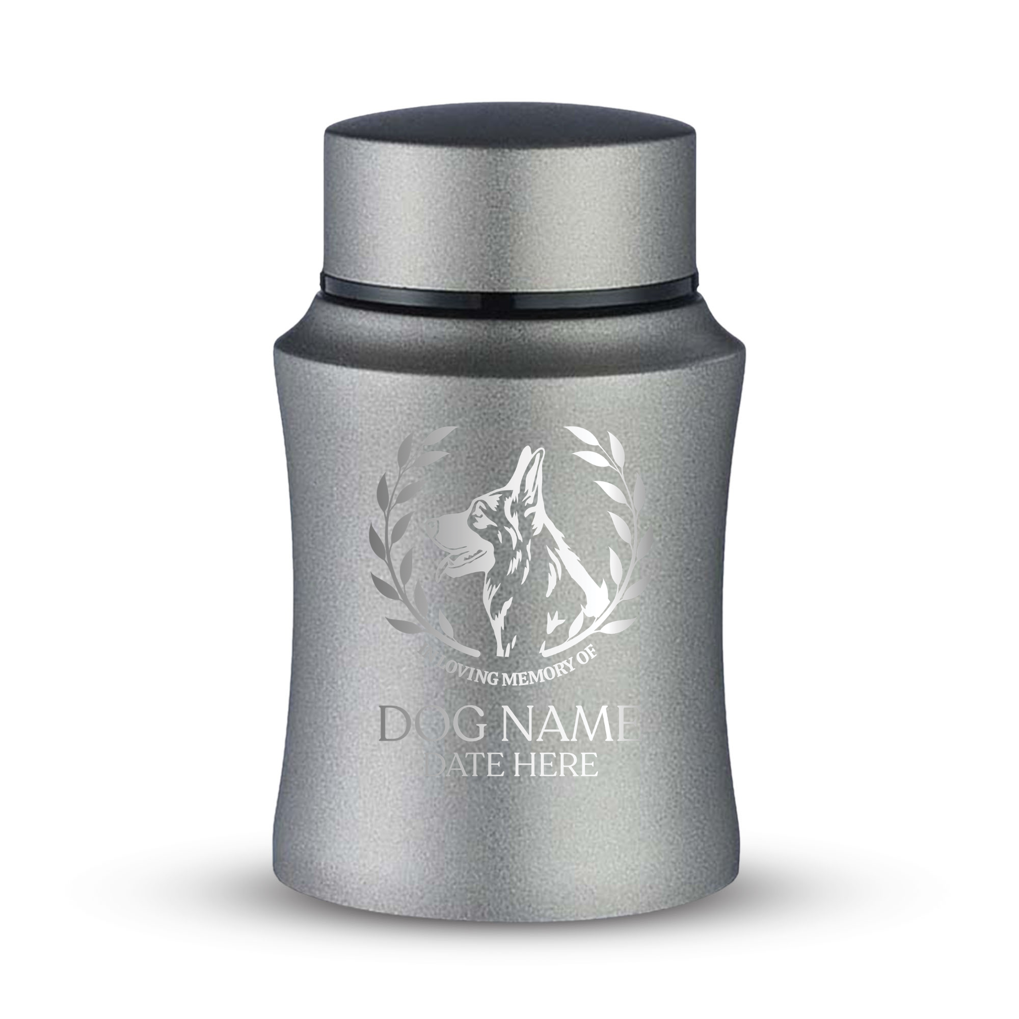 Prestige Pet Cremation Urn – Powder Coated Stainless Steel – 10 lb Capacity | Dog Breed