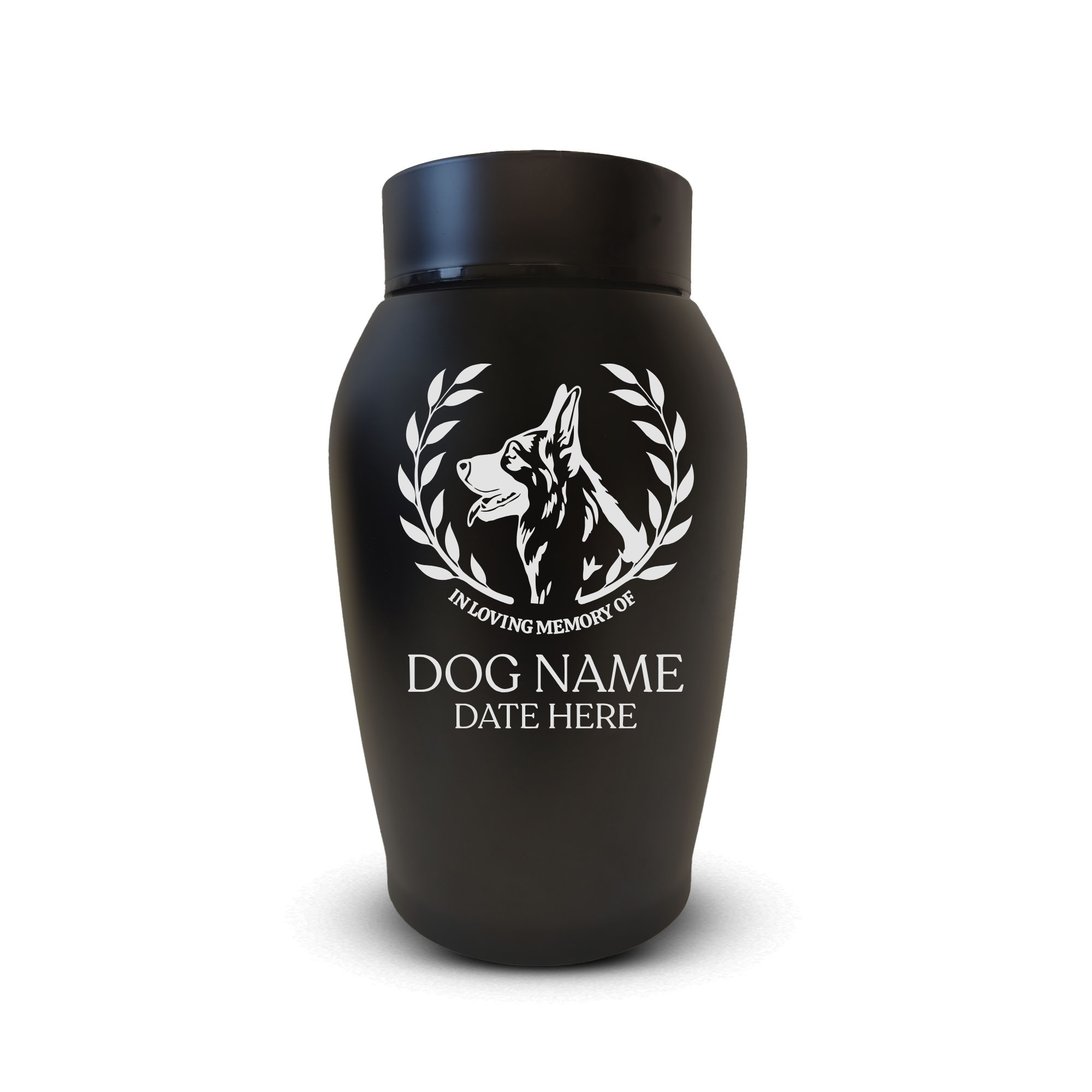 Small Cremation Urn for Pet Ashes Cremains Metal Pet Urn for Small Dog Breeds, 16 Cubic Inch | Dog Breed