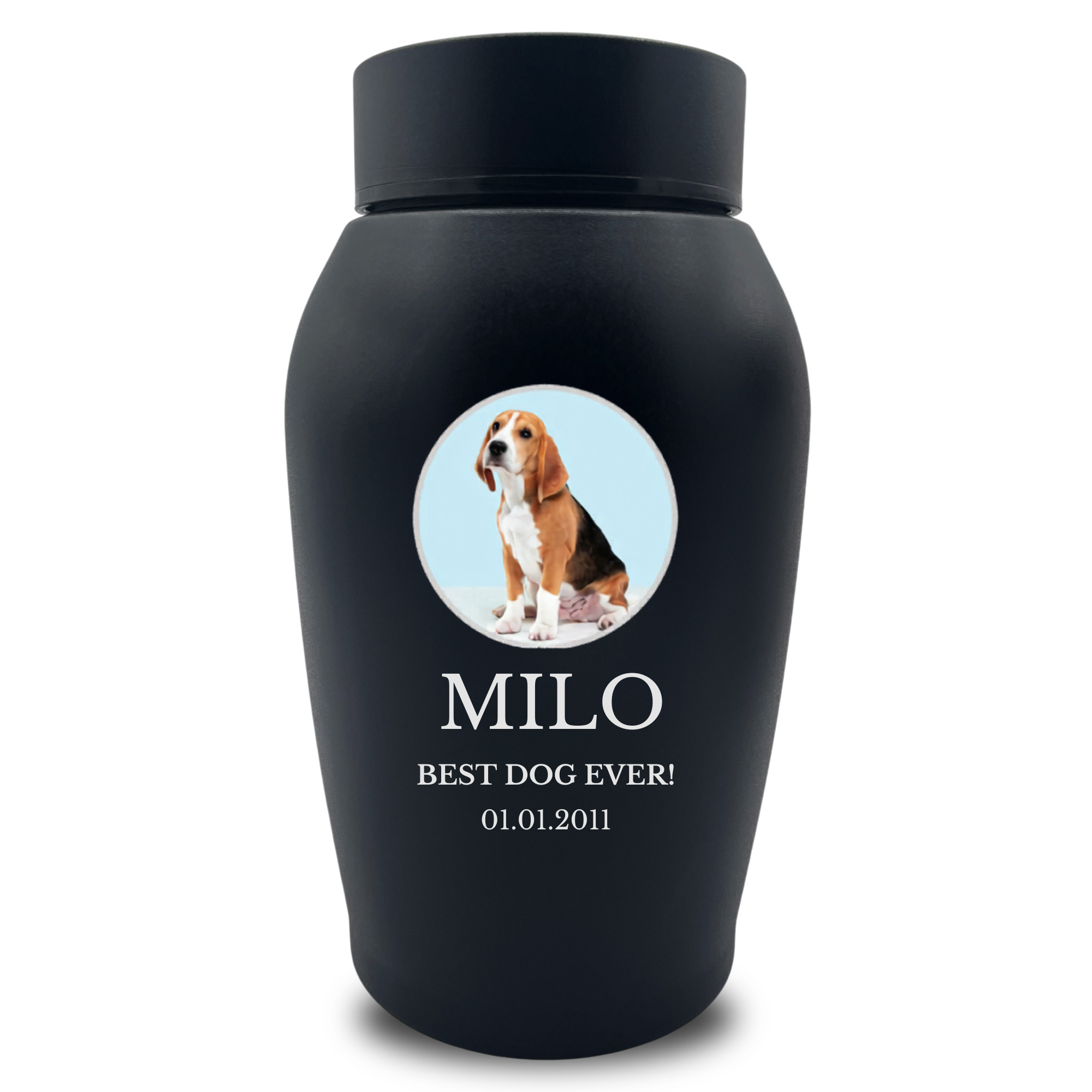 Medium Custom Pet Urn – 50 Cubic Inch – Stainless Steel | Custom Photo