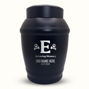 Custom Dog Urn - Standard Size - Stainless Steel - Black - 40 Cubic Inch