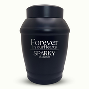 Custom Cat Urn - Standard Size - Stainless Steel - Black - 40 Cubic Inch | Heart & Whiskers Collection