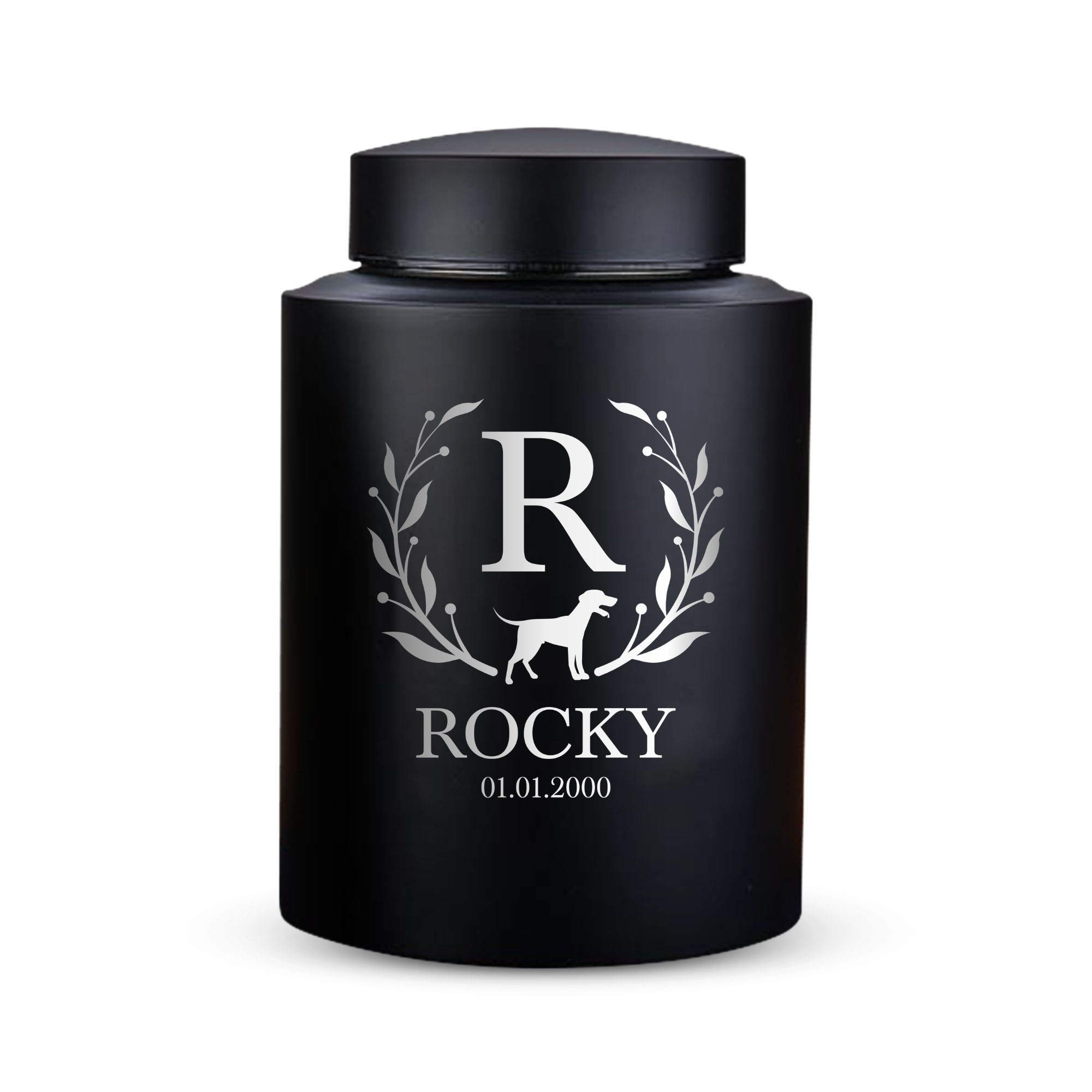 Horizon Dog Cremation Urn – Black Stainless Steel – 115 Cubic Inch | Memories Collection