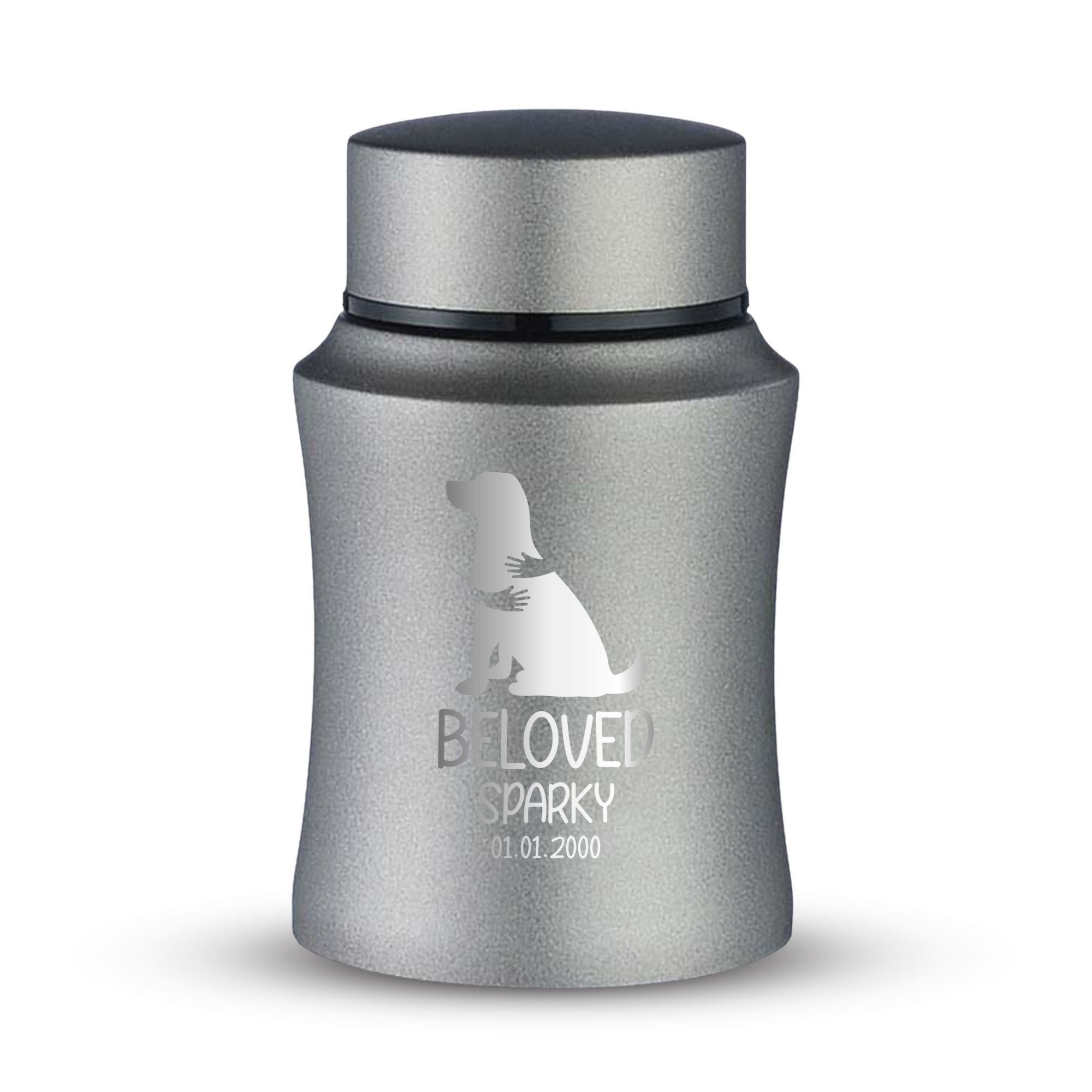 Custom Small Keepsake Cremation Urn for Small Dogs - Laser Engraved - Fit up to 10lbs - Powder Coated Stainless Steel Urn
