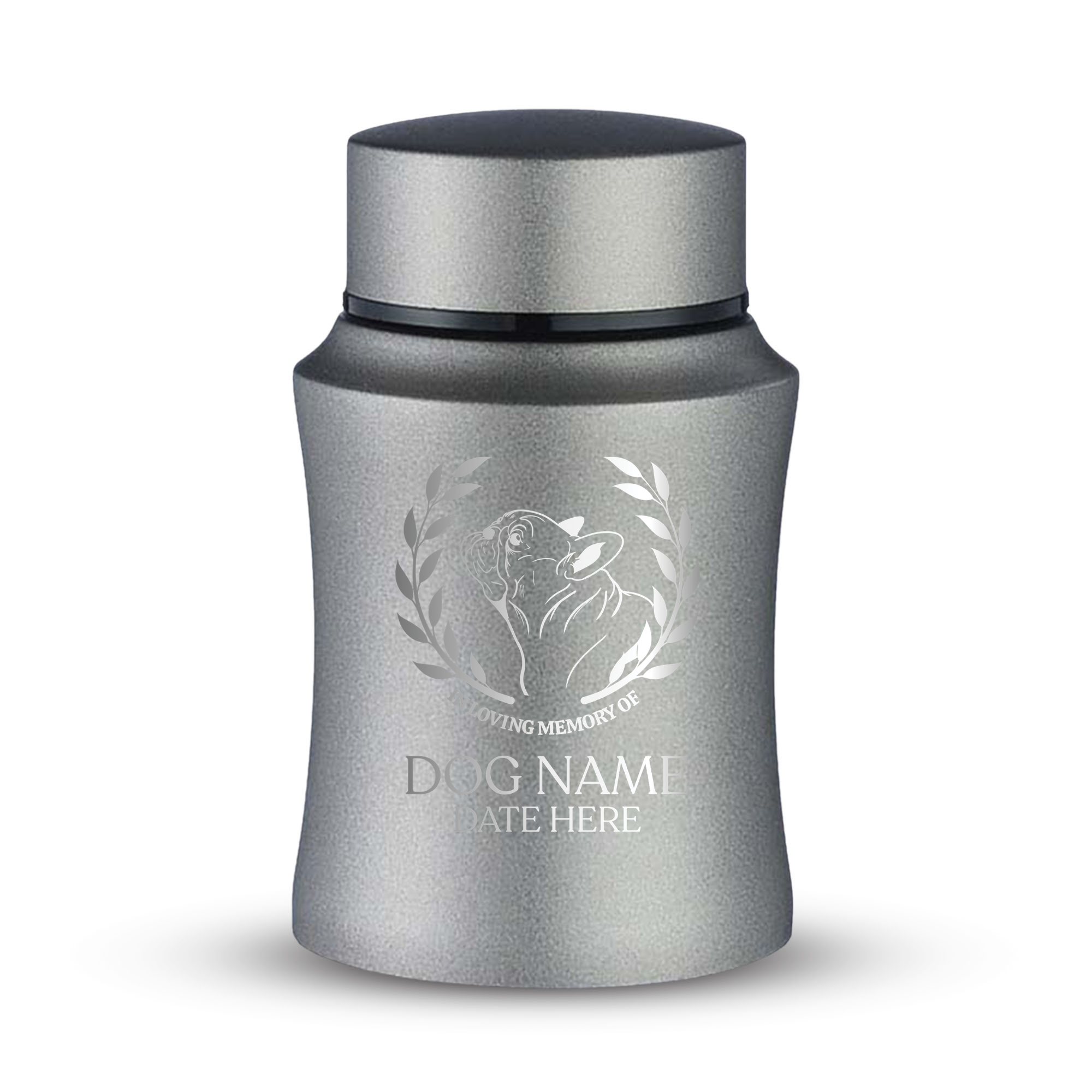 Prestige Pet Cremation Urn – Powder Coated Stainless Steel – 10 lb Capacity | Dog Breed