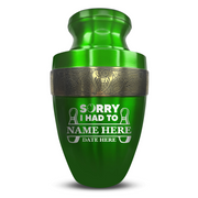 Custom Aluminum Human Urn - Funny Bowling Design - Elite Collection with Gold Inlay - 200 Cubic Inch