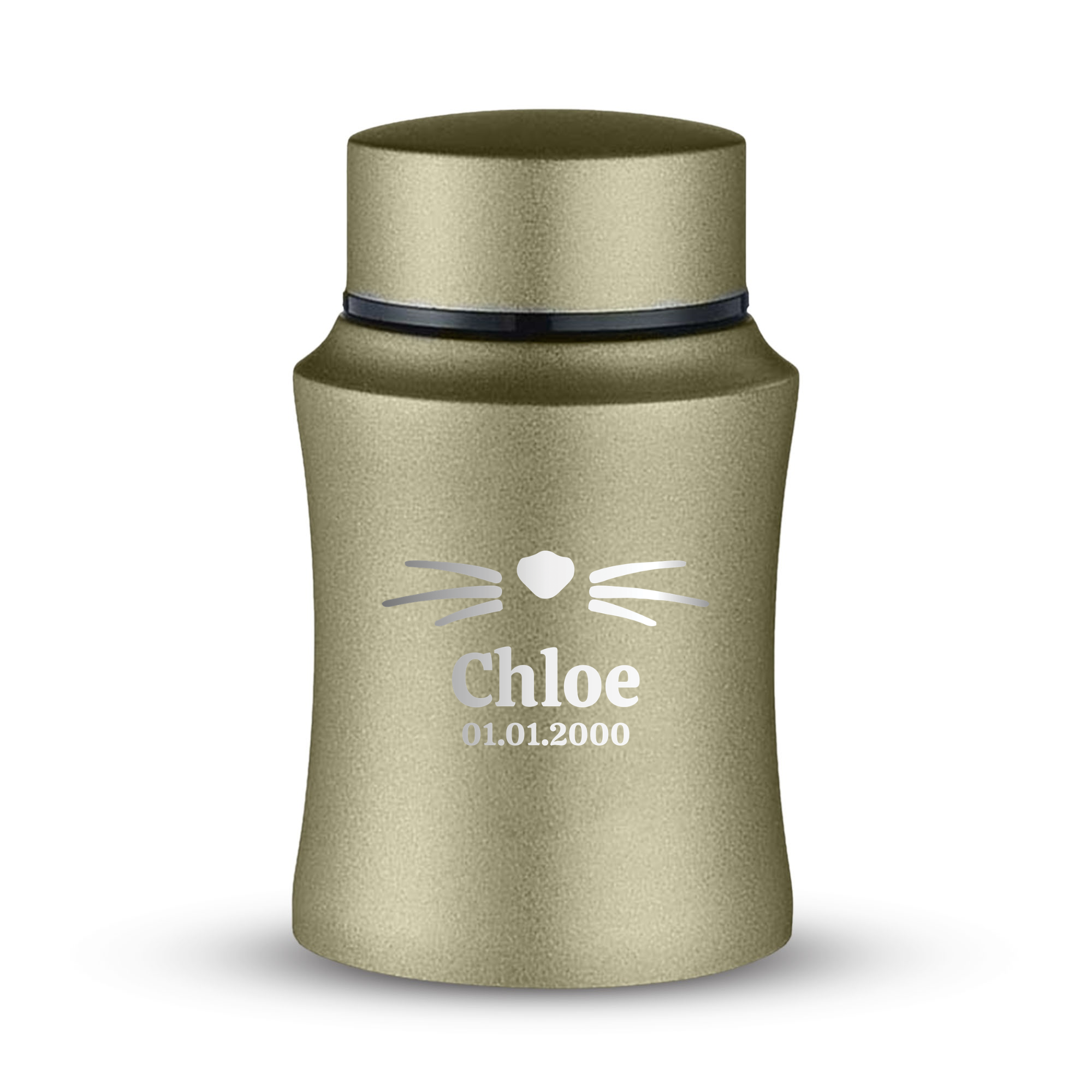 Prestige Cat Cremation Urn – Powder Coated Stainless Steel – 10 lb Capacity | Heart & Whiskers Collection