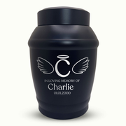 Custom Cat Urn - Standard Size - Stainless Steel - Black - 40 Cubic Inch | Cat Memorial