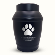 Custom Dog Urn - Standard Size - Stainless Steel - Black - 40 Cubic Inch