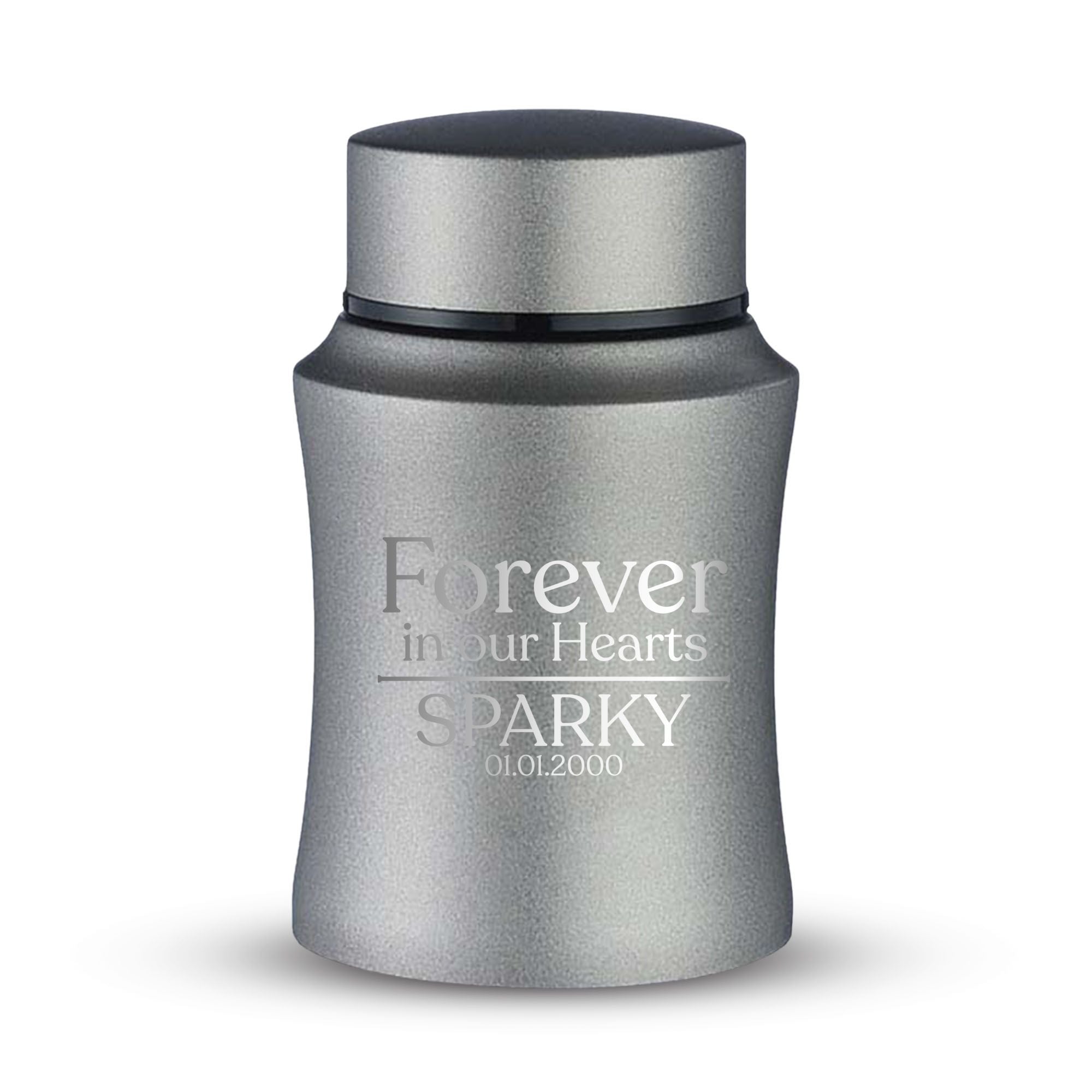 Custom Small Keepsake Cremation Urn for Small Dogs - Laser Engraved - Fit up to 10lbs - Powder Coated Stainless Steel Urn
