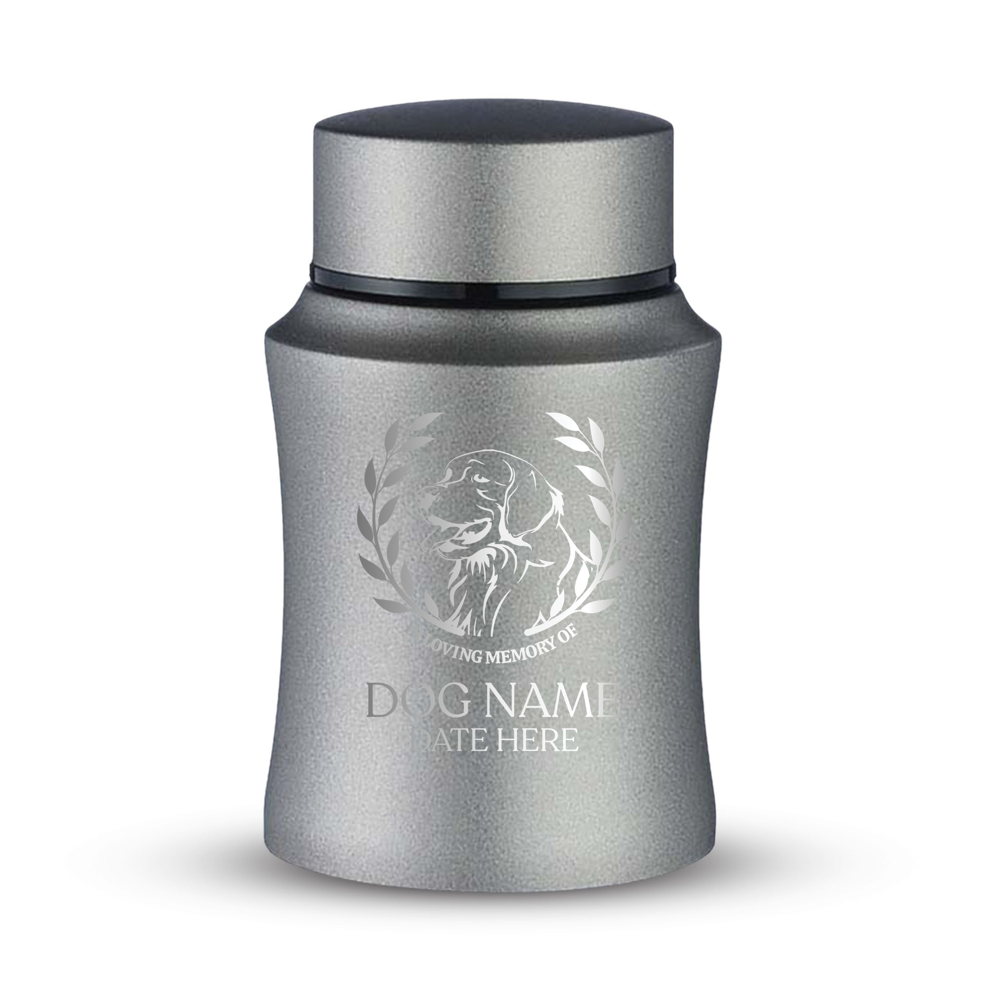 Prestige Pet Cremation Urn – Powder Coated Stainless Steel – 10 lb Capacity | Dog Breed