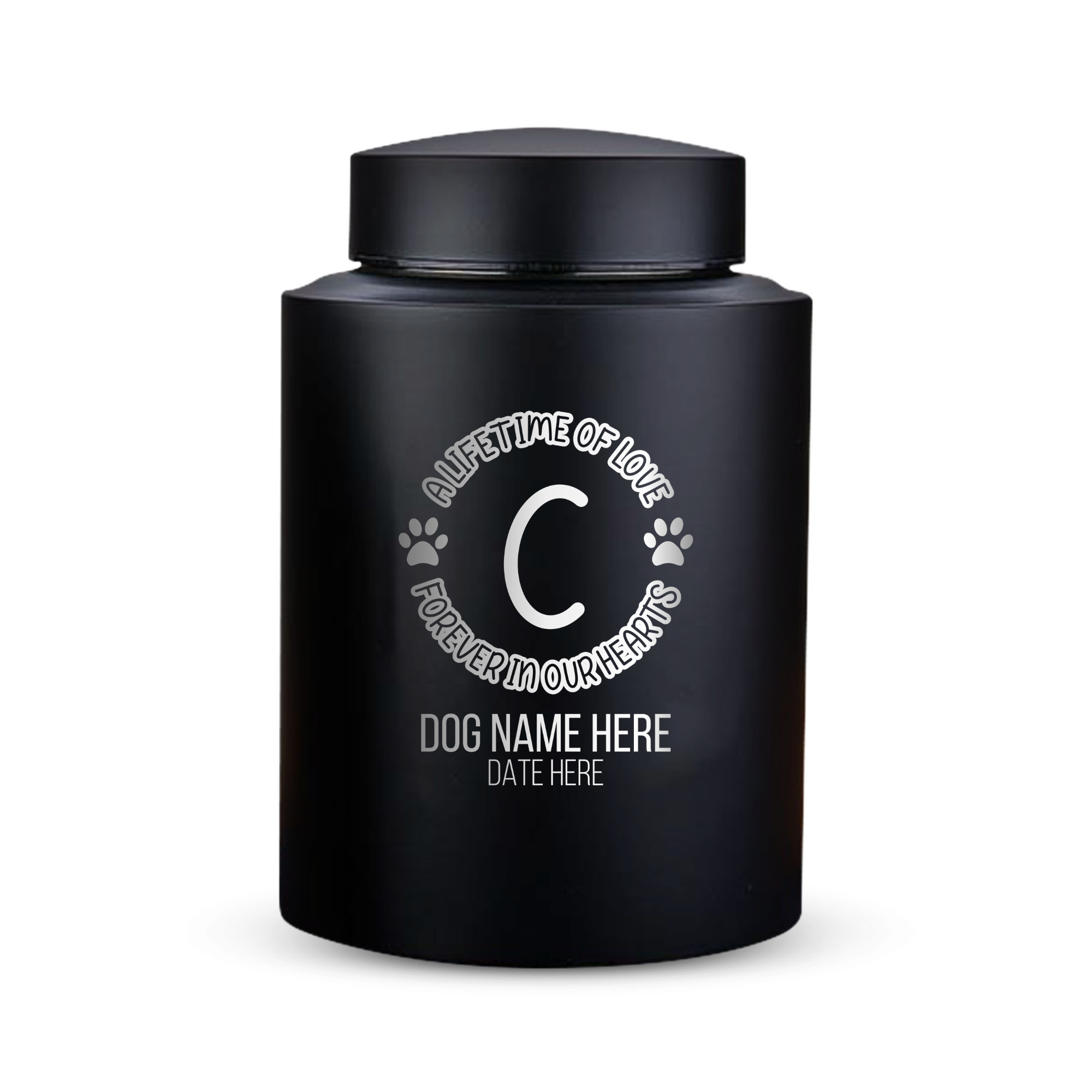 Horizon Dog Cremation Urn – Black Stainless Steel – 50–115 Cubic Inch | Forever Collection