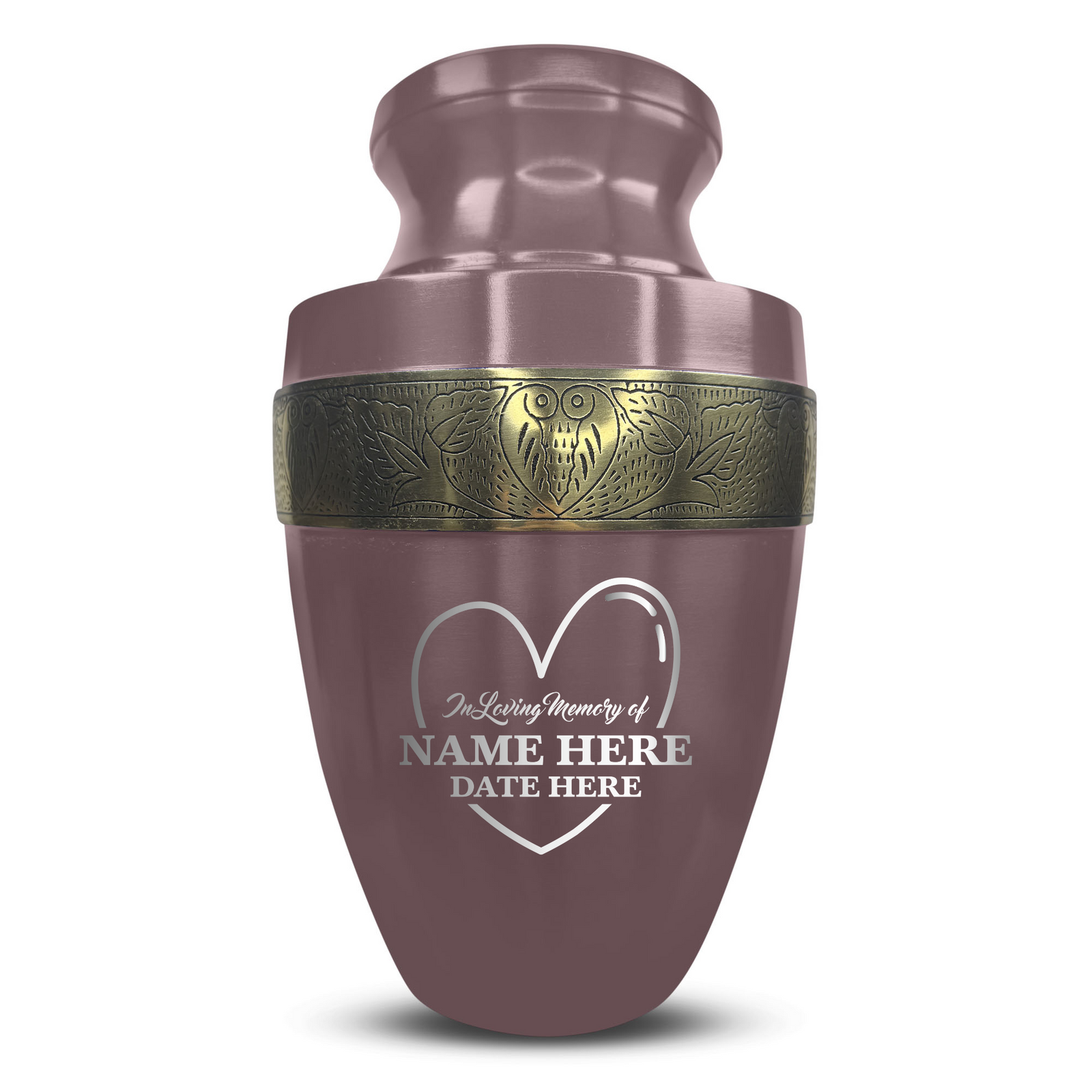 Elite Human Cremation Urn – 200 Cubic Inch – Aluminum with Gold Inlay | Nature Memorial Design