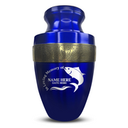 Custom Aluminum Human Urn - Funny Fishing Design - Elite Collection with Gold Inlay - 200 Cubic Inch