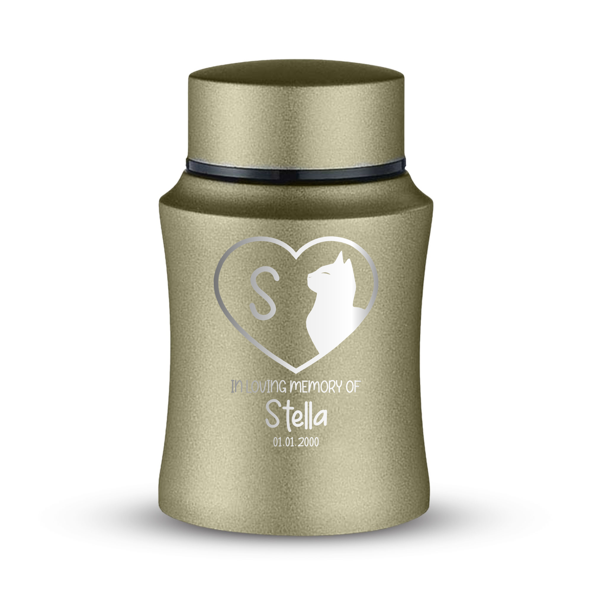 Prestige Cat Cremation Urn – Powder Coated Stainless Steel – 10 lb Capacity | Cat Memorial