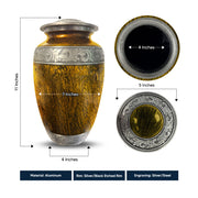 Custom Aluminum Human Urn - Elevate Collection - Funny Eyes Design - Distressed Finish - 200 Cubic Inch