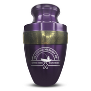 Custom Aluminum Human Urn - Funny Fishing Design - Elite Collection with Gold Inlay - 200 Cubic Inch