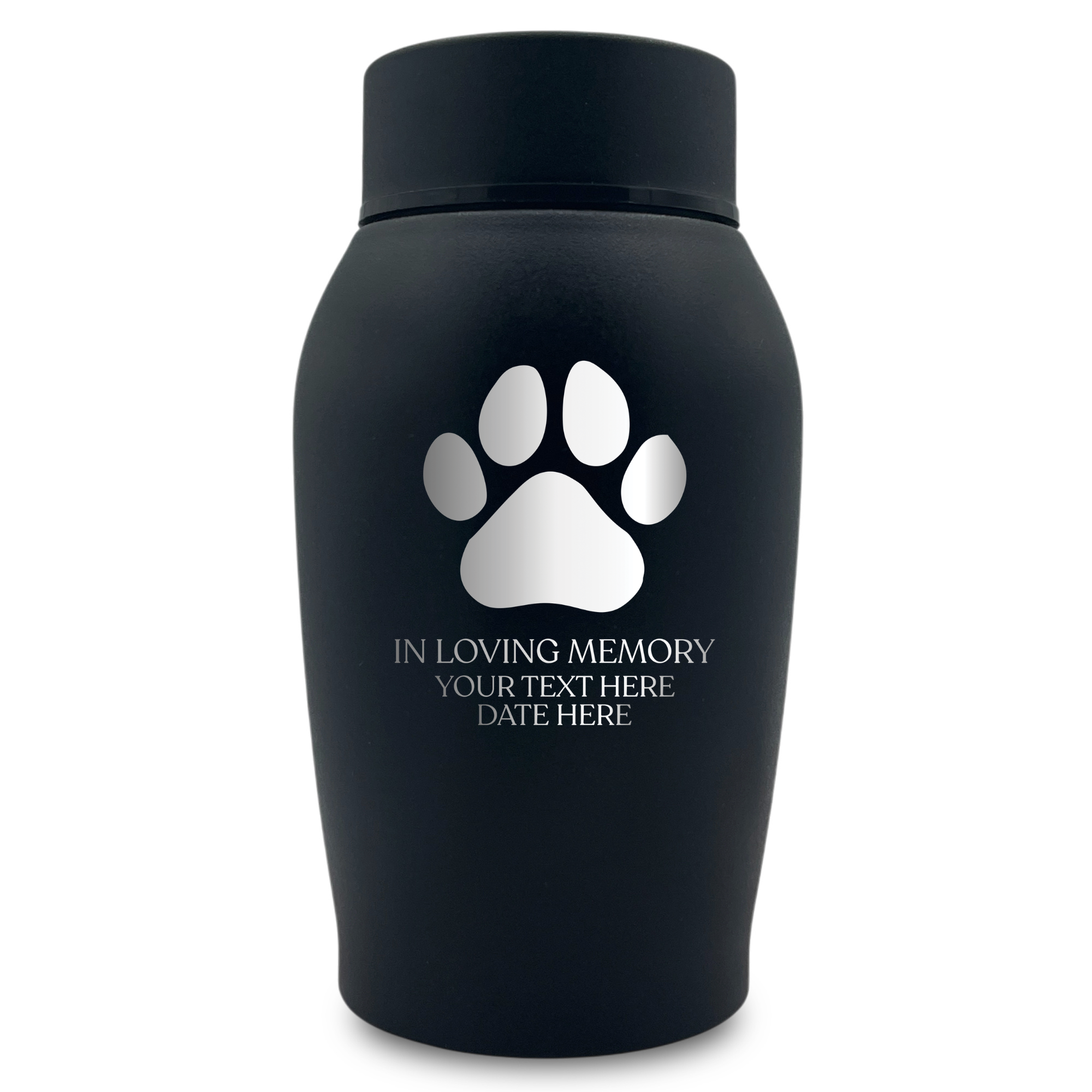 Small Cremation Urn for Pet Ashes Cremains Metal Pet Urn for Small Dog Breeds, 16 Cubic Inch | Classic Paw