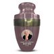 Elite Human Cremation Urn - 200 Cubic Inch - Aluminum with Gold Inlay | Custom Photo