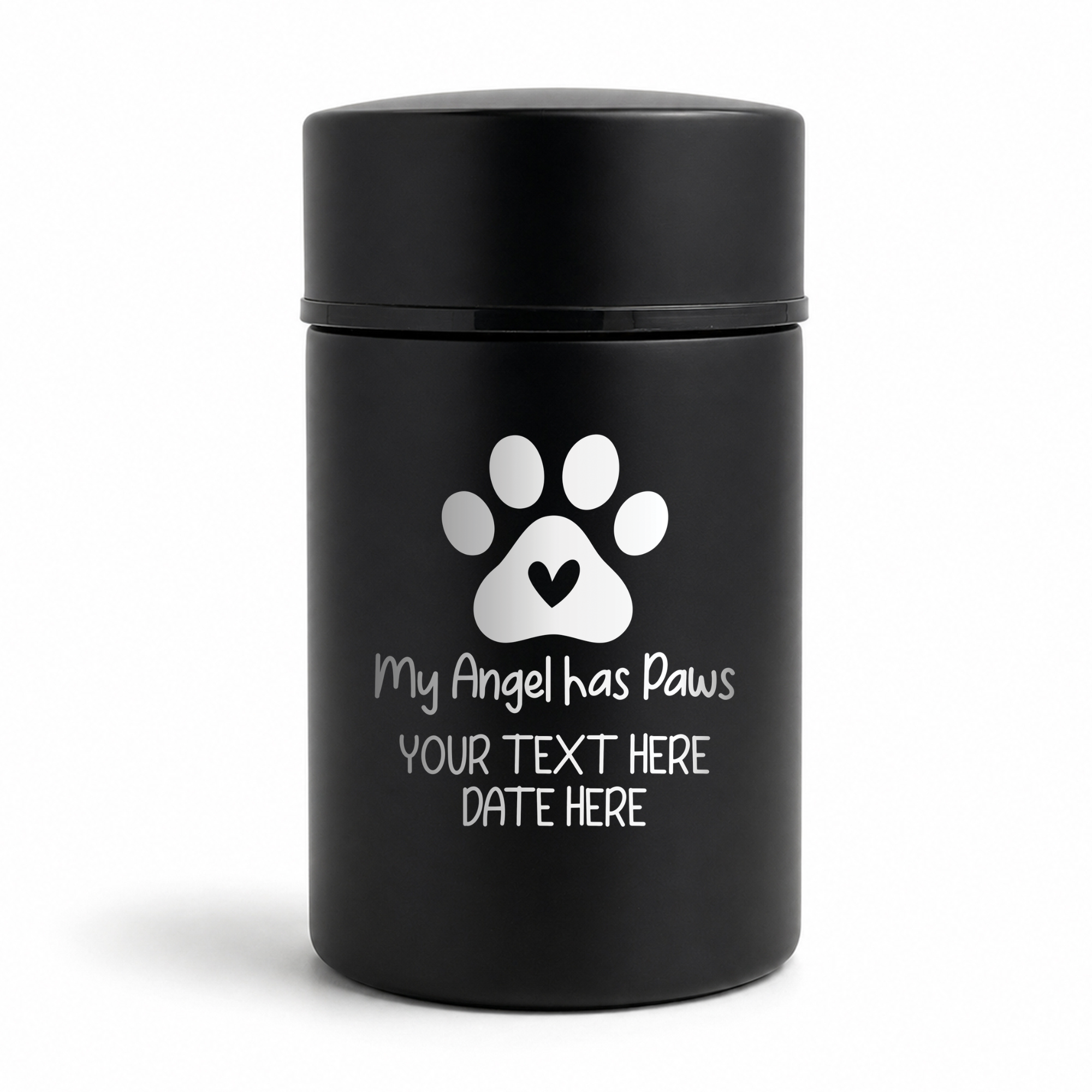 Custom Compact Mini Keepsake Cat Urn - Stainless Steel - Textured Finish - 8 Cubic Inch
