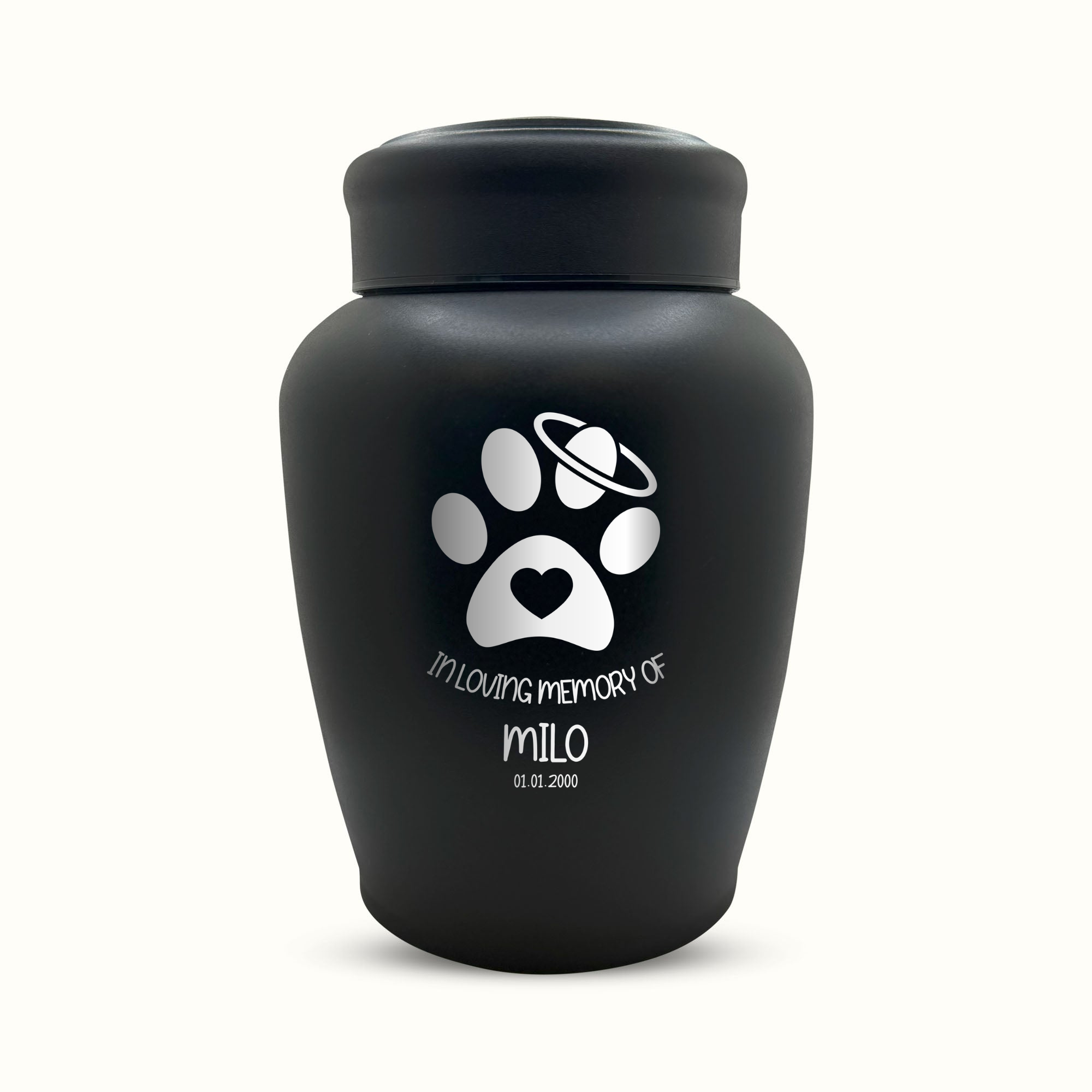 Cremation Urn for Ashes Cremains Metal Cat Urn for Larger Breeds, 150 Cubic Inch | Classic Cat Memorial