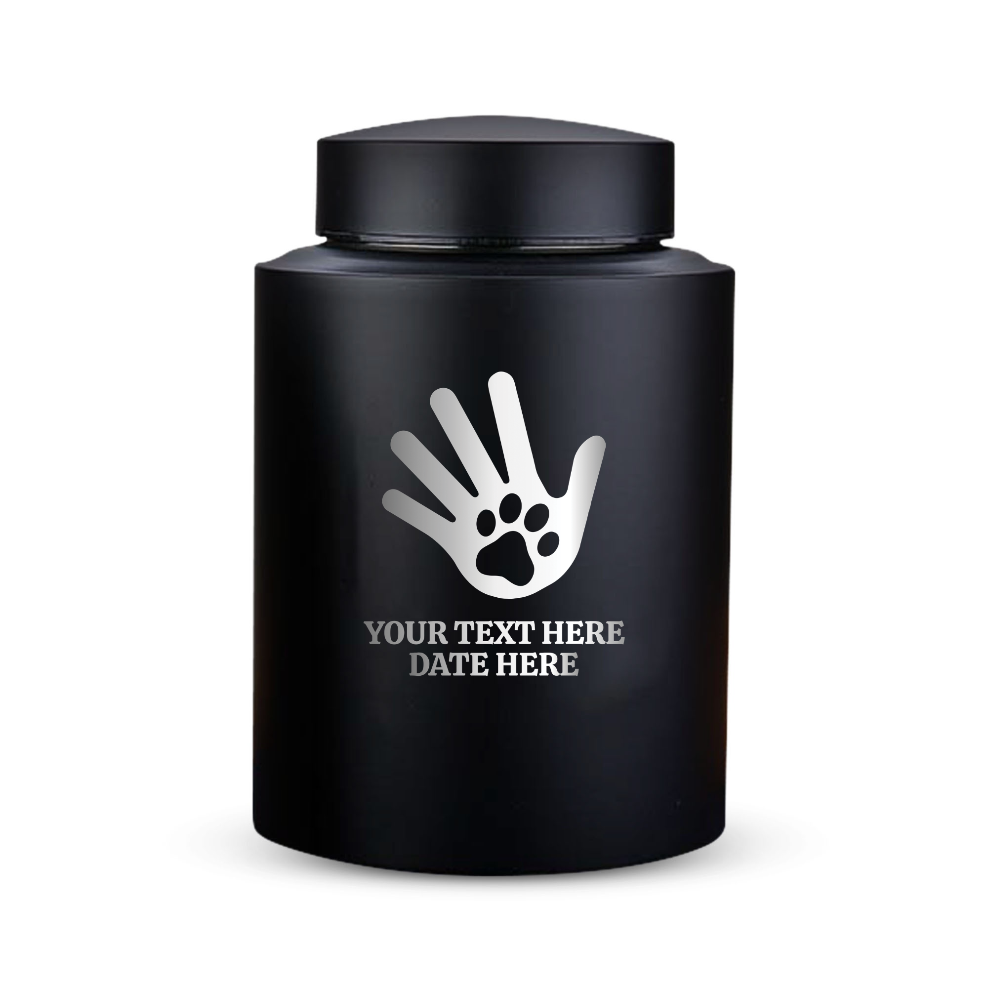 Horizon Dog Cremation Urn – Black Stainless Steel – 50–115 Cubic Inch | Human Bestfriend