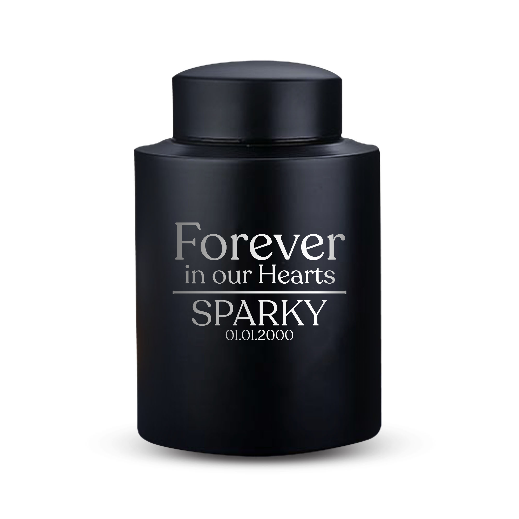 Horizon Dog Cremation Urn – Black Stainless Steel – 50–115 Cubic Inch | Memorial Theme