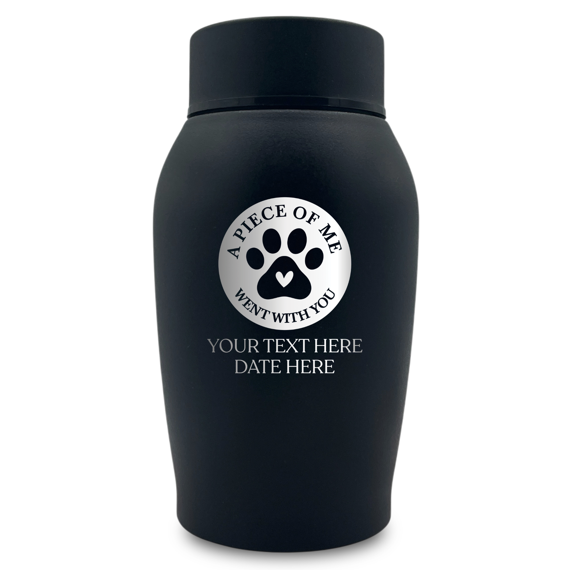 Small Cremation Urn for Pet Ashes Cremains Metal Pet Urn for Small Dog Breeds, 16 Cubic Inch | Classic Cat Memorial