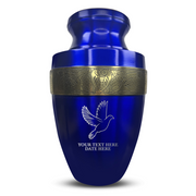 Custom Aluminum Human Urn - Memorial Dove - Elite Collection with Gold Inlay - 200 Cubic Inch