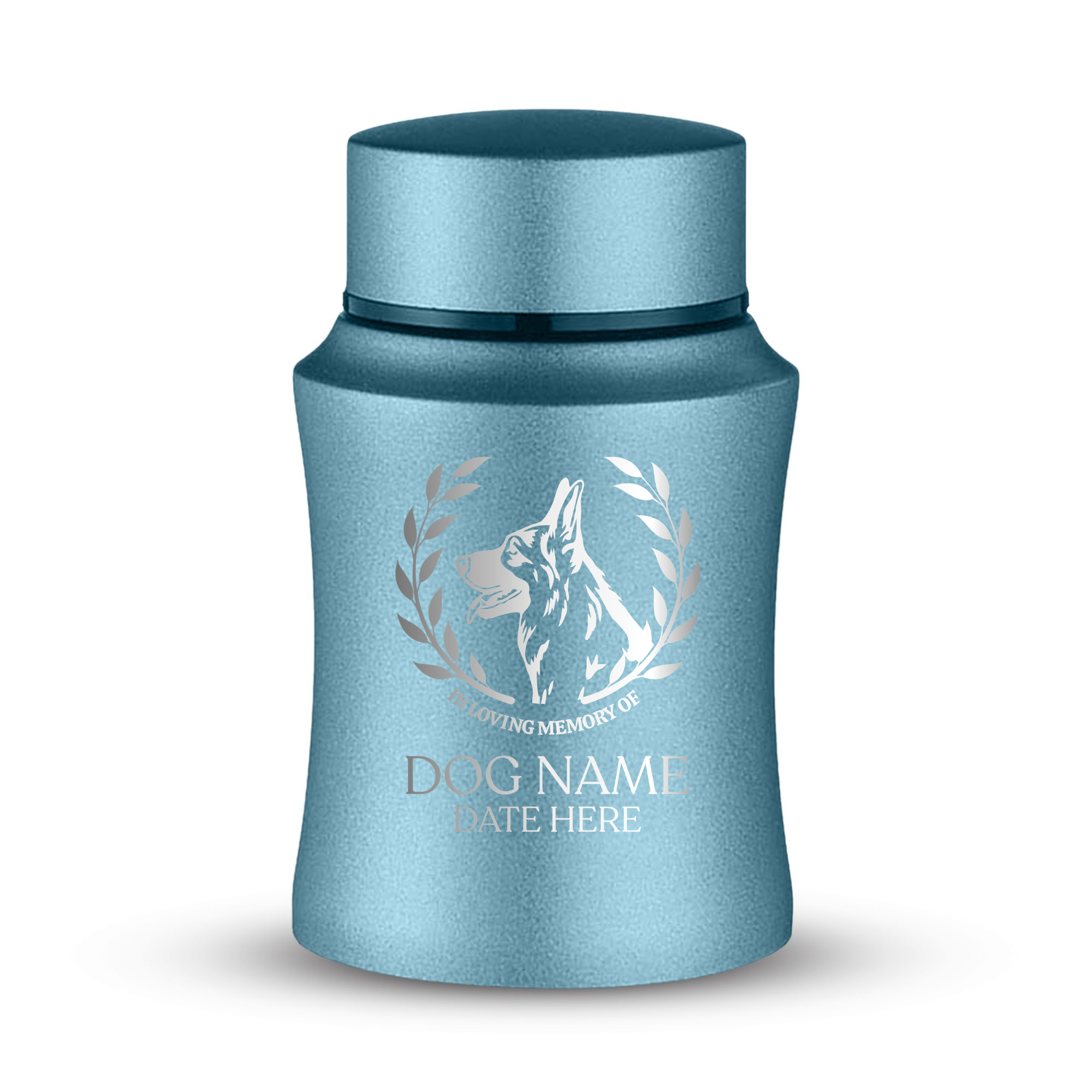 Prestige Pet Cremation Urn – Powder Coated Stainless Steel – 10 lb Capacity | Dog Breed