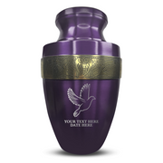 Custom Aluminum Human Urn - Memorial Dove - Elite Collection with Gold Inlay - 200 Cubic Inch