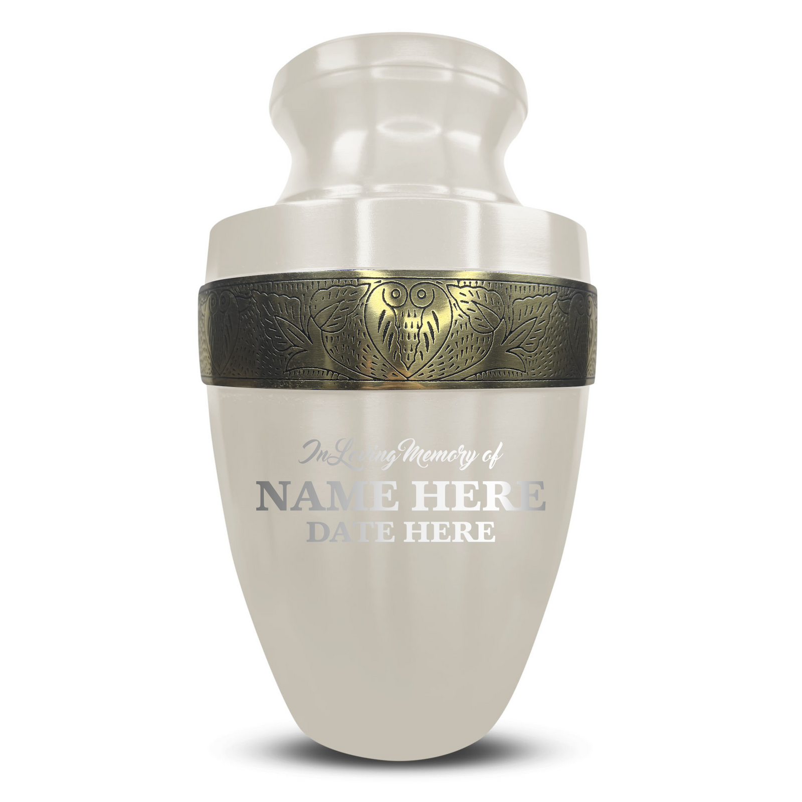 Personalized Adult Human Cremation Urn with Custom Engraved Name on Metal Aluminum Vessel for Ashes and Remains | Elite Series Human Urn with Gold Inlay | 200 Lbs | Your Text Here/No Design | Black