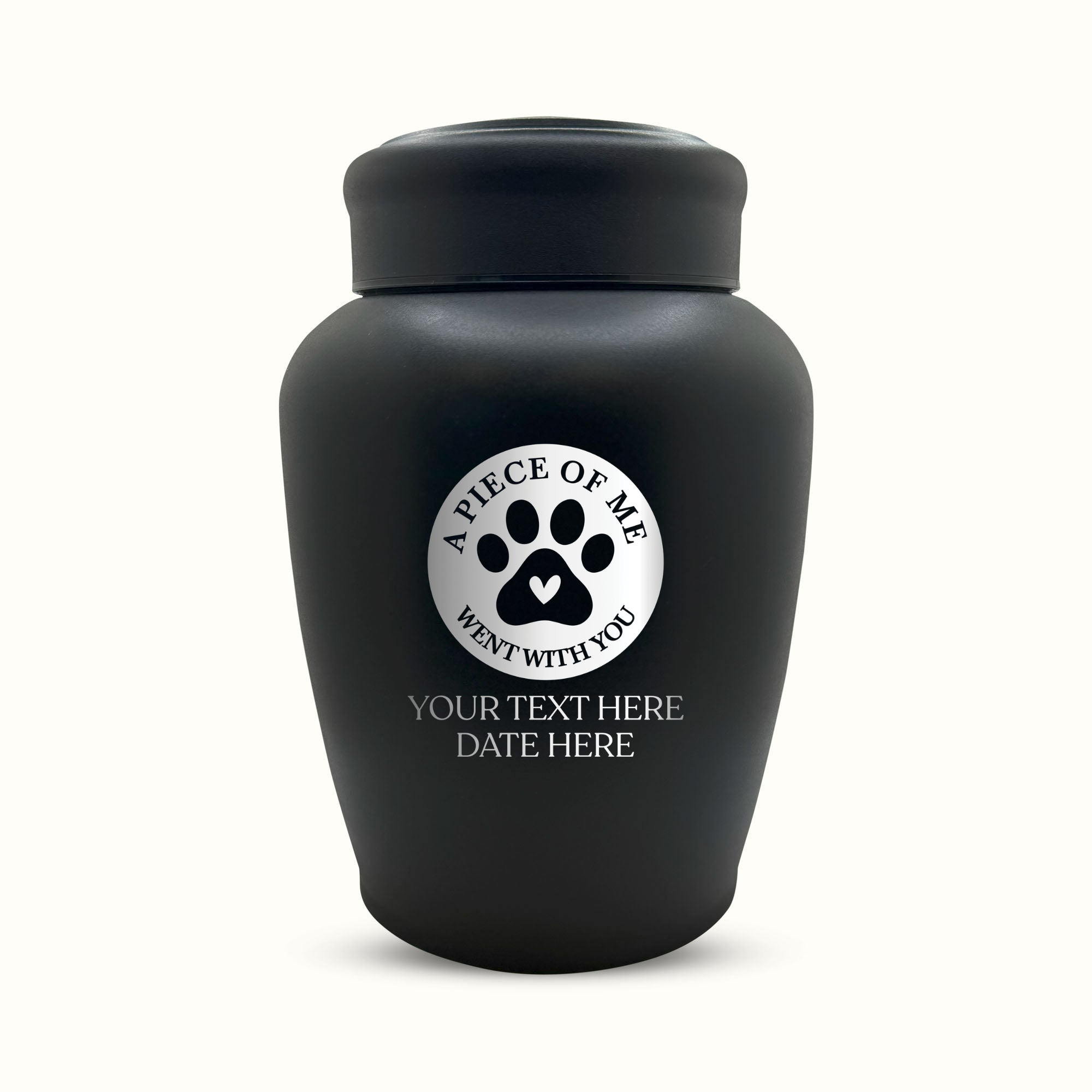Cremation Urn for Ashes Cremains Metal Cat Urn for Larger Breeds, 150 Cubic Inch | Classic Cat Memorial