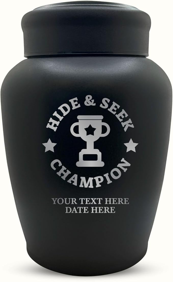 Personalized Stainless Steel Human Urn - 150 lbs - Funny Handle with Care Design