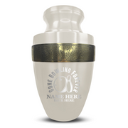 Custom Aluminum Human Urn - Funny Bowling Design - Elite Collection with Gold Inlay - 200 Cubic Inch