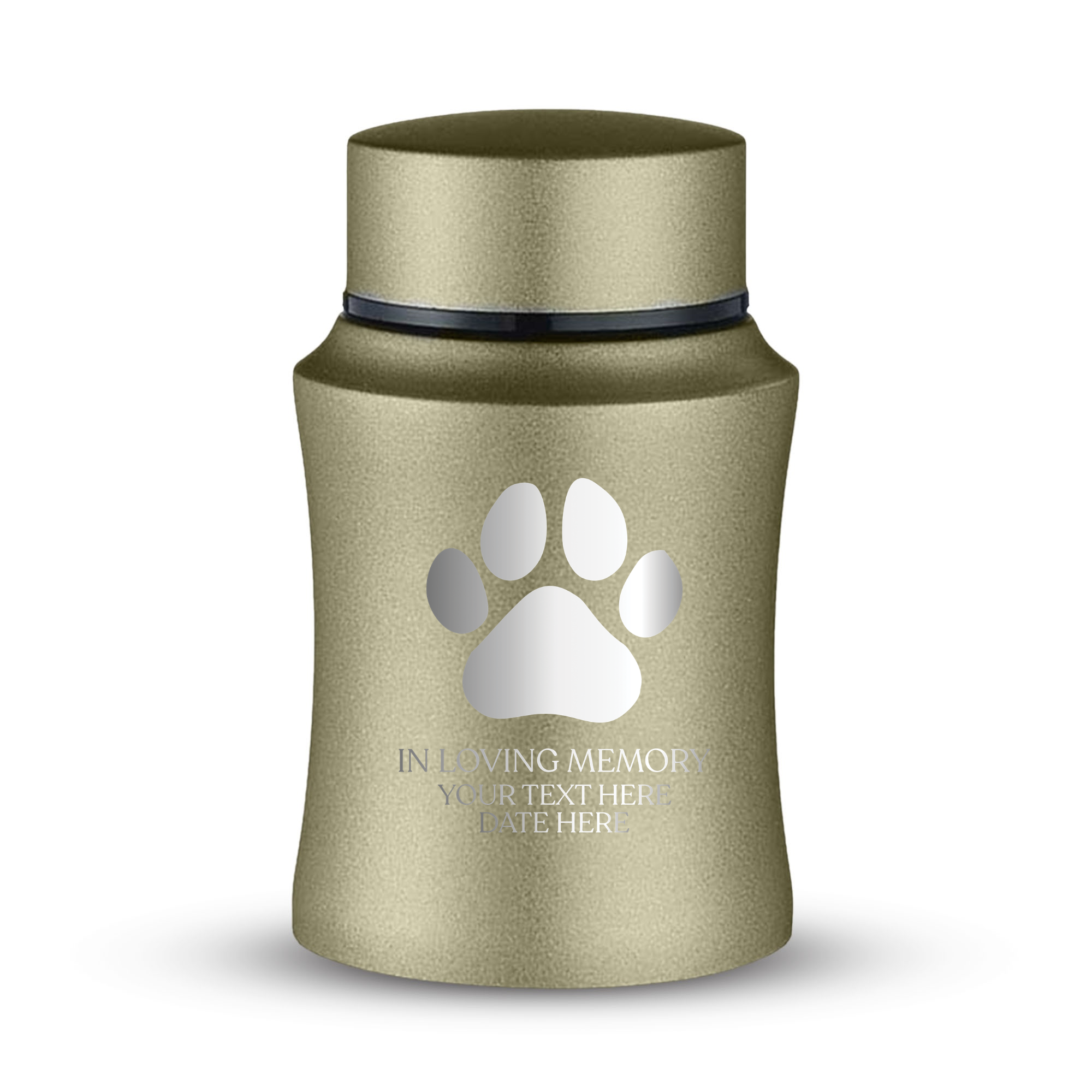 Prestige Pet Cremation Urn – Powder Coated Stainless Steel – 10 lb Capacity | Classic Paw Design