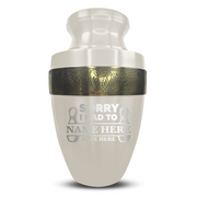 Custom Aluminum Human Urn - Funny Bowling Design - Elite Collection with Gold Inlay - 200 Cubic Inch