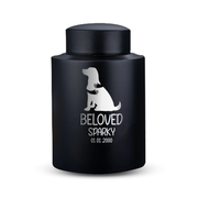 Horizon Dog Cremation Urn – Black Stainless Steel – 50–115 Cubic Inch | Human Bestfriend